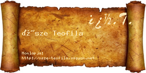Ősze Teofila névjegykártya